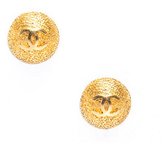 Thumbnail for your product : Chanel Pre-Owned Gold CC Button Clip On Earrings