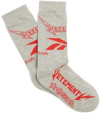 Vetements X Reebok Metal Cotton Blend Socks - Womens - Grey