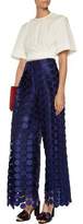 Thumbnail for your product : SOLACE London Hallie Embroidered Cutout Faille Wide-Leg Pants