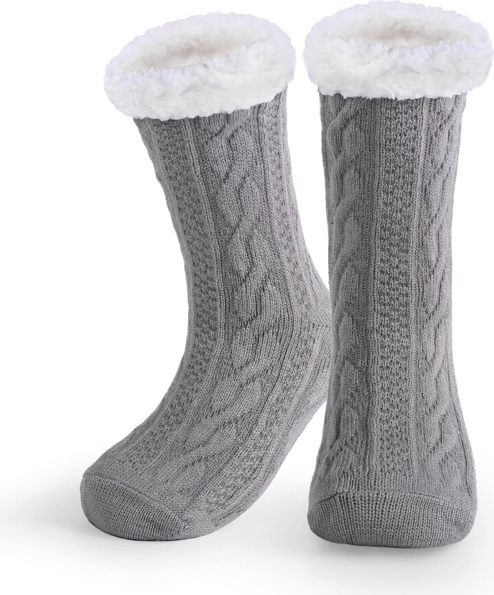 WYTartist Mens Slipper Socks with Grips Super Soft Warm Cozy Fuzzy