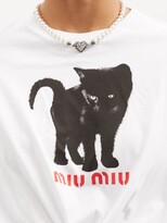 Thumbnail for your product : Miu Miu Logo-print Cotton-jersey T-shirt - White