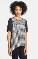 Thumbnail for your product : Kensie Houndstooth Front High/Low Top