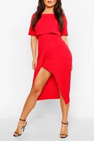 Thumbnail for your product : boohoo Layered Wrap Wiggle Midi Dress