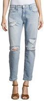 Thumbnail for your product : Current/Elliott The Fling Distressed Denim Jeans, Indigo