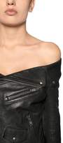 Thumbnail for your product : Faith Connexion Off The Shoulder Leather Biker Jacket