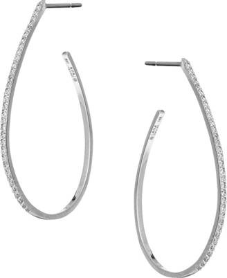 Lana Flawless Small Diamond Teardrop Hoop Earrings in 14K White Gold