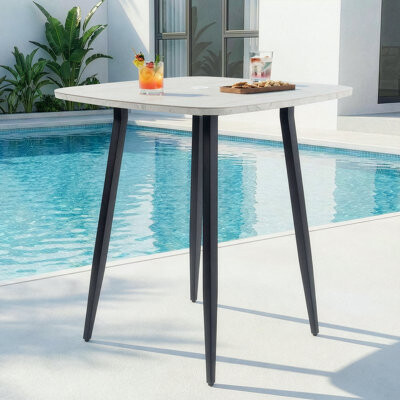 Outdoor Aluminum Bistro Table for Indoor Outdoor, Durable Patio Bar Table