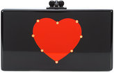 Thumbnail for your product : Edie Parker heart applique clutch bag