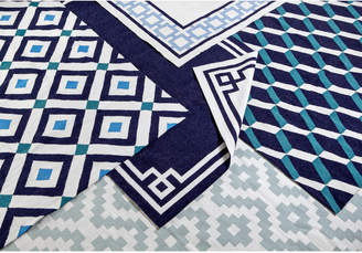 Jonathan Adler Light Blue Lorenzo Reversible Peruvian Flat Weave Rug