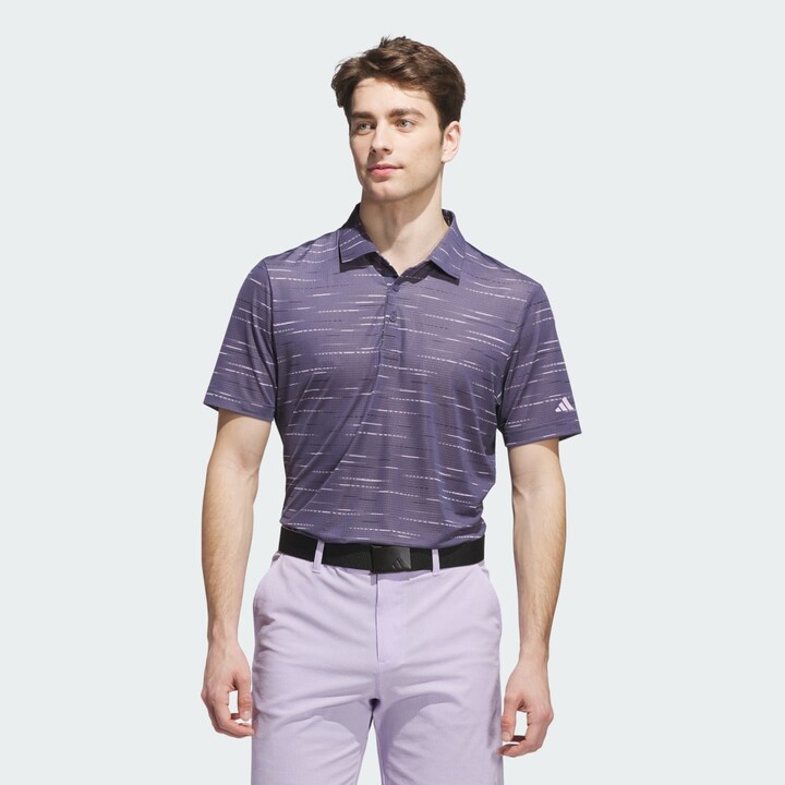 adidas Ultimate365 Mesh Glimmer Print Polo Shirt Preloved Violet S Mens