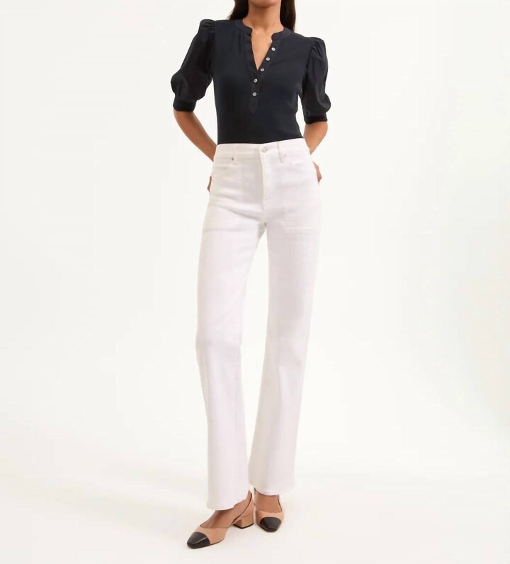 Crosbie Slim Wide-Leg Jean In White