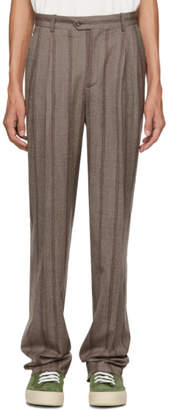 Editions M.R Brown Stripe High-Waisted Trousers