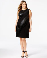 Thumbnail for your product : Calvin Klein Size Mixed Media Sleeveless Sheath Dress