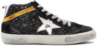 golden goose black glitter mid star