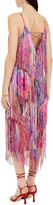 Thumbnail for your product : Camilla Lace-up Fringed Printed Silk Crepe De Chine Midi Dress