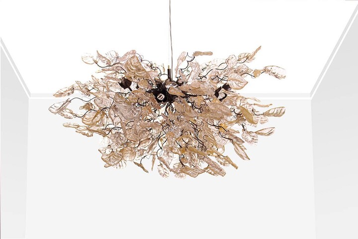 Etsy Hanging Ciling Light, Chandeliers With Gold Leaves & Flowers For Dining Table Or Living Room