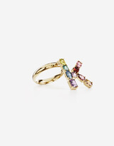 Thumbnail for your product : Dolce & Gabbana Rainbow alphabet K ring in yellow gold with multicolor fine gems