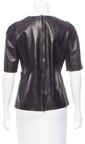 Thumbnail for your product : Calvin Klein Collection Leather Short Sleeve Top