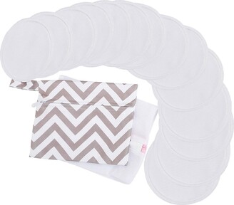 KeaBabies Maternity 14pk Soothe Reusable Nursing Pads for Breastfeeding, 4-Layers Organic Breast Pads, Washable Nipple Pads