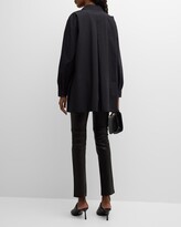 Thumbnail for your product : Eileen Fisher Long-Sleeve Spread-Collar Poplin Tunic