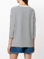 Thumbnail for your product : Majestic Filatures striped 3/4 sleeve top