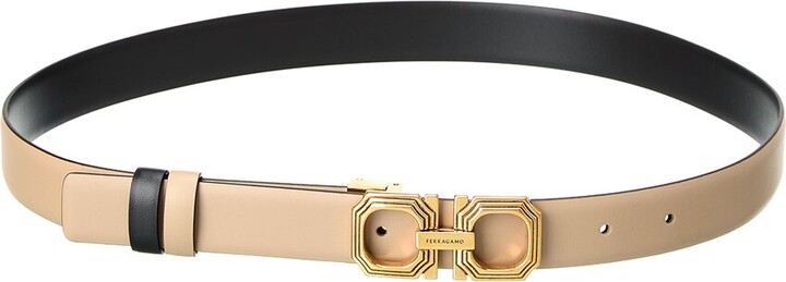 Reversible and adjustable Gancini belt - Belts - Leather