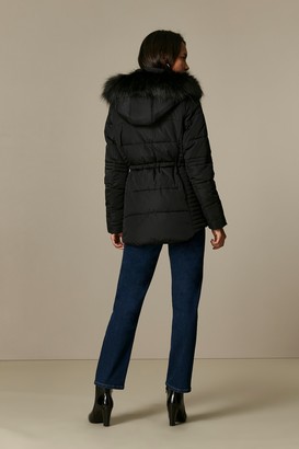 Wallis PETITE Black Short Quilted Coat