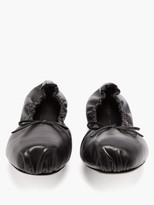 Thumbnail for your product : KHAITE Ashland Foldable Leather Ballerina Flats - Black