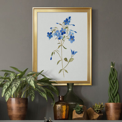 Red Barrel Studio Blue Blossom Botanical II - Picture Frame Painting on Canvas