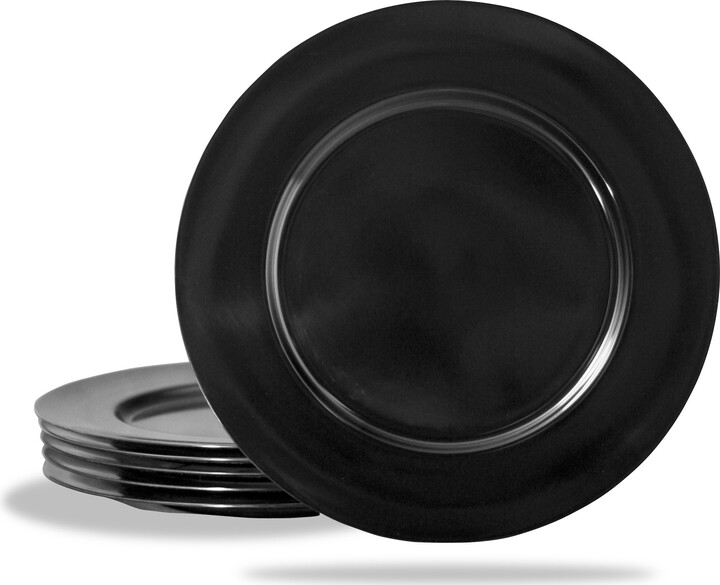 Reston Lloyd Calypso Basics by Melamine Salad Plate, Set of 6, Black