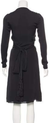 L'Agence Silk Tassel-Trimmed Dress