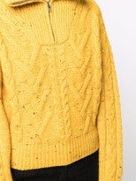 Thumbnail for your product : Ganni Half-Zip Cable-Knit Jumper