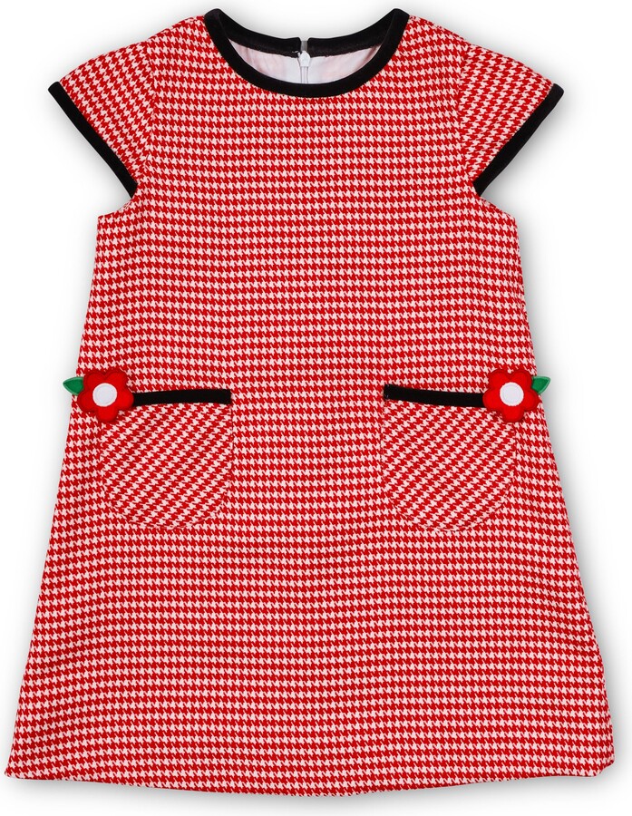 Florence Eiseman Houndstooth Dress With Flowers