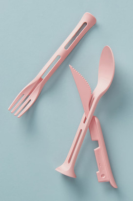 Anthropologie Reusable Mini Travel Flatware By in Pink Size SET OF 3