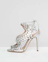 Thumbnail for your product : KG Kurt Geiger KG By Kurt Geiger Horatio Silver Leather Heeled Sandals