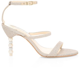 Sophia Webster Rosalind Embellished-Heel Glitter Sandals Sophia Webster Rosalind Embellished-Heel Glitter Sandals