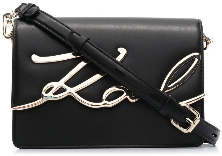 karl lagerfeld black shoulder bolsa