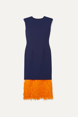 dark blue and orange dress