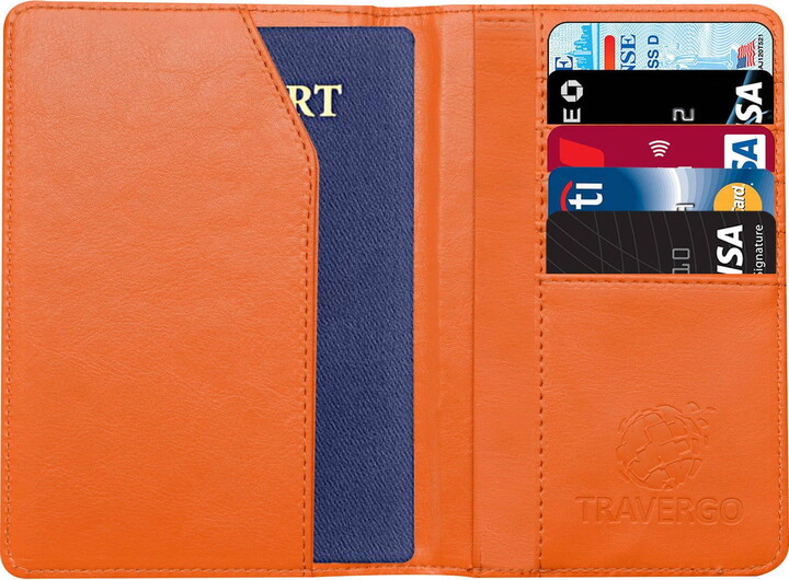 Power by Go Green PU Leather Passport Holder, Orange TR1240OR