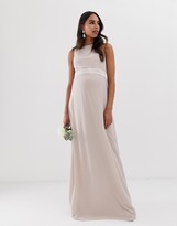 Thumbnail for your product : TFNC Maternity Bridesmaid exclusive bow back maxi in mink