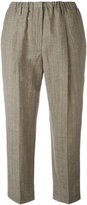 Brunello Cucinelli - pinstripe cropped trousers - women - Lin/Polyester/Acétate/Cuprolaine vierge - 40