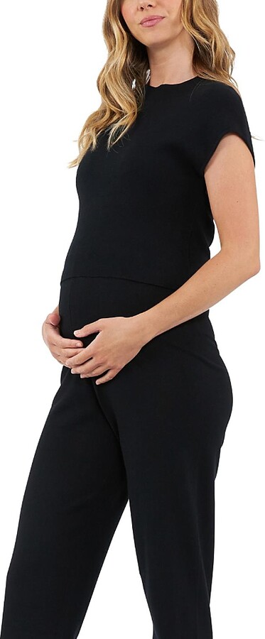Ripe Maternity Kira Short Sleeve Nursing Knit Sweater
