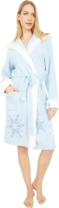 Barefoot Dreams CozyChic(r) Frozen Disney Robe (Ice Blue Multi) Women's Clothing