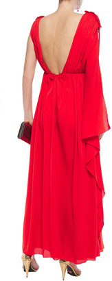 Lanvin Ruched Draped Silk-crepe Gown