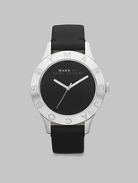 Thumbnail for your product : Marc by Marc Jacobs Stainless Steel Logo Matte Leather Watch/Black