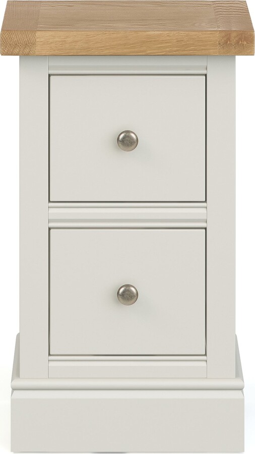 Dunelm Compton 2 Drawer Slim Bedside Table, Oak Cream ShopStyle