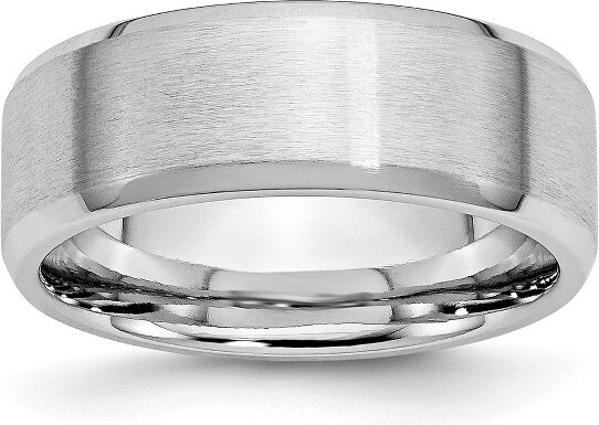 ChiselCobaltSatinandPolishedBeveledEdge8mmBandRing