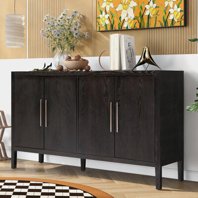 17 Stories Jurida Storage Cabinet Sideboard Wooden Cabinet With 4 Metal Handles