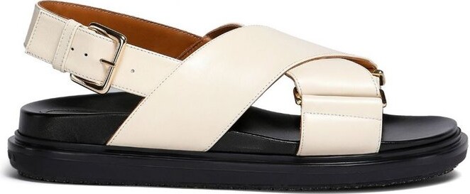 Marni Logo Embossed Buckled Sandals