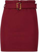 Thumbnail for your product : boohoo Petite Buckle Detail Belted Mini Skirt